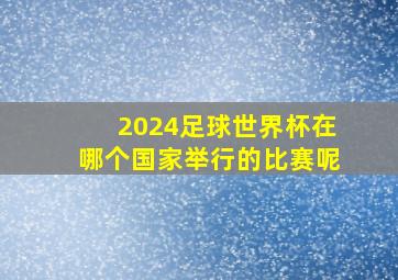 2024足球世界杯在哪个国家举行的比赛呢