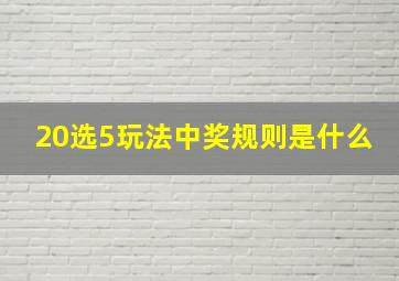 20选5玩法中奖规则是什么