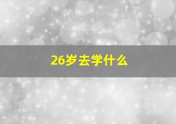 26岁去学什么