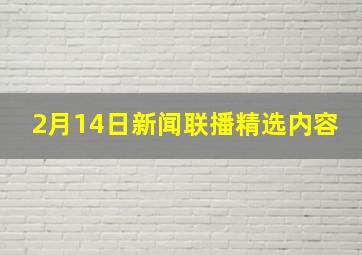 2月14日新闻联播精选内容