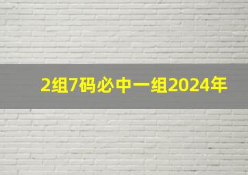 2组7码必中一组2024年