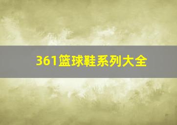 361篮球鞋系列大全