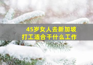 45岁女人去新加坡打工适合干什么工作