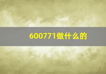 600771做什么的