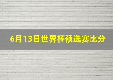 6月13日世界杯预选赛比分