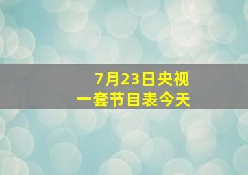 7月23日央视一套节目表今天