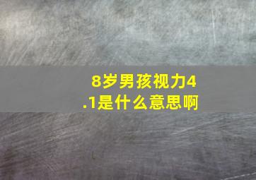 8岁男孩视力4.1是什么意思啊