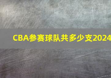 CBA参赛球队共多少支2024