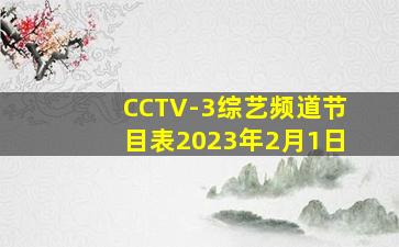 CCTV-3综艺频道节目表2023年2月1日