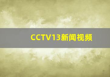 CCTV13新闻视频