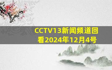 CCTV13新闻频道回看2024年12月4号