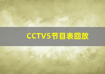 CCTV5节目表回放