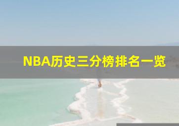 NBA历史三分榜排名一览