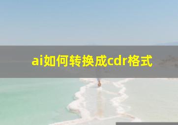 ai如何转换成cdr格式