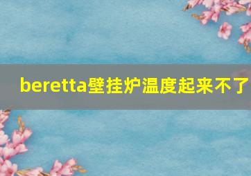 beretta壁挂炉温度起来不了