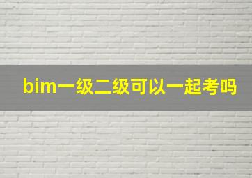 bim一级二级可以一起考吗