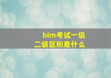 bim考试一级二级区别是什么