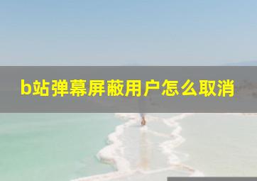 b站弹幕屏蔽用户怎么取消