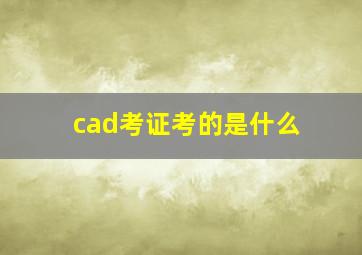 cad考证考的是什么