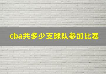 cba共多少支球队参加比赛