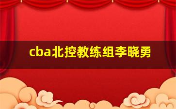 cba北控教练组李晓勇