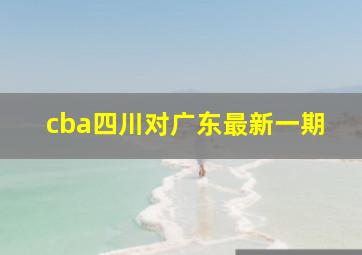 cba四川对广东最新一期