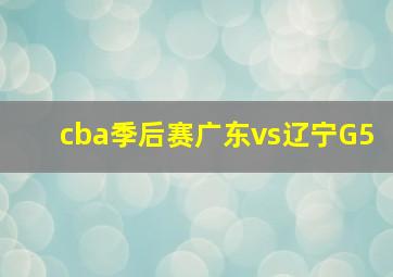 cba季后赛广东vs辽宁G5