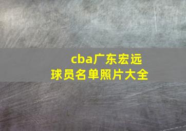 cba广东宏远球员名单照片大全