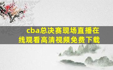 cba总决赛现场直播在线观看高清视频免费下载