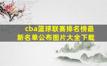 cba篮球联赛排名榜最新名单公布图片大全下载