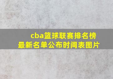 cba篮球联赛排名榜最新名单公布时间表图片