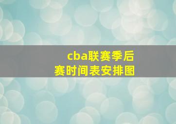 cba联赛季后赛时间表安排图