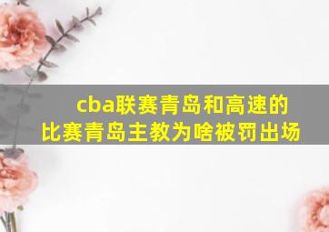 cba联赛青岛和高速的比赛青岛主教为啥被罚出场