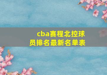 cba赛程北控球员排名最新名单表