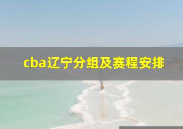 cba辽宁分组及赛程安排