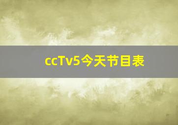 ccTv5今天节目表