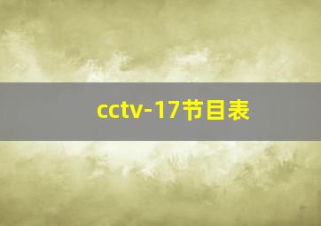 cctv-17节目表