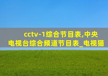 cctv-1综合节目表,中央电视台综合频道节目表_电视猫