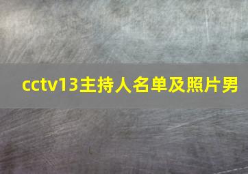 cctv13主持人名单及照片男