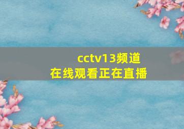 cctv13频道在线观看正在直播