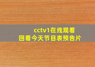 cctv1在线观看回看今天节目表预告片