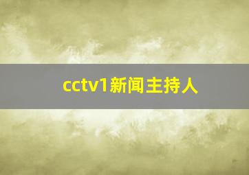 cctv1新闻主持人