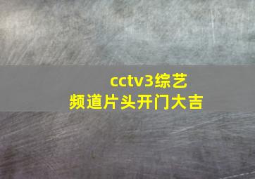 cctv3综艺频道片头开门大吉