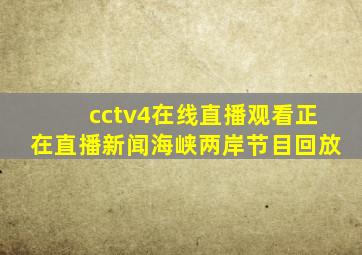 cctv4在线直播观看正在直播新闻海峡两岸节目回放