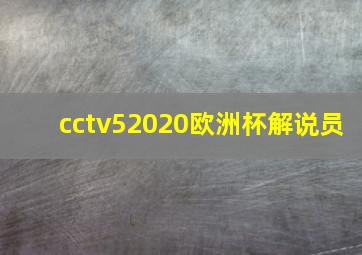 cctv52020欧洲杯解说员