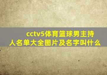 cctv5体育篮球男主持人名单大全图片及名字叫什么