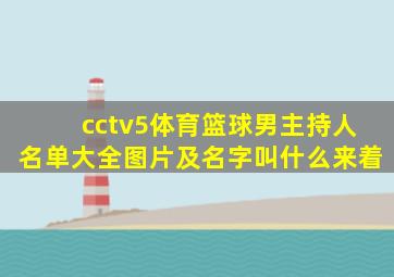 cctv5体育篮球男主持人名单大全图片及名字叫什么来着