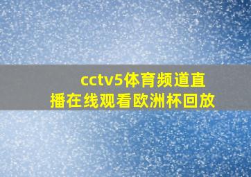 cctv5体育频道直播在线观看欧洲杯回放