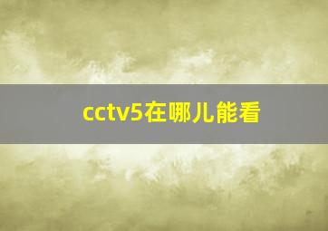 cctv5在哪儿能看