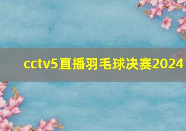 cctv5直播羽毛球决赛2024